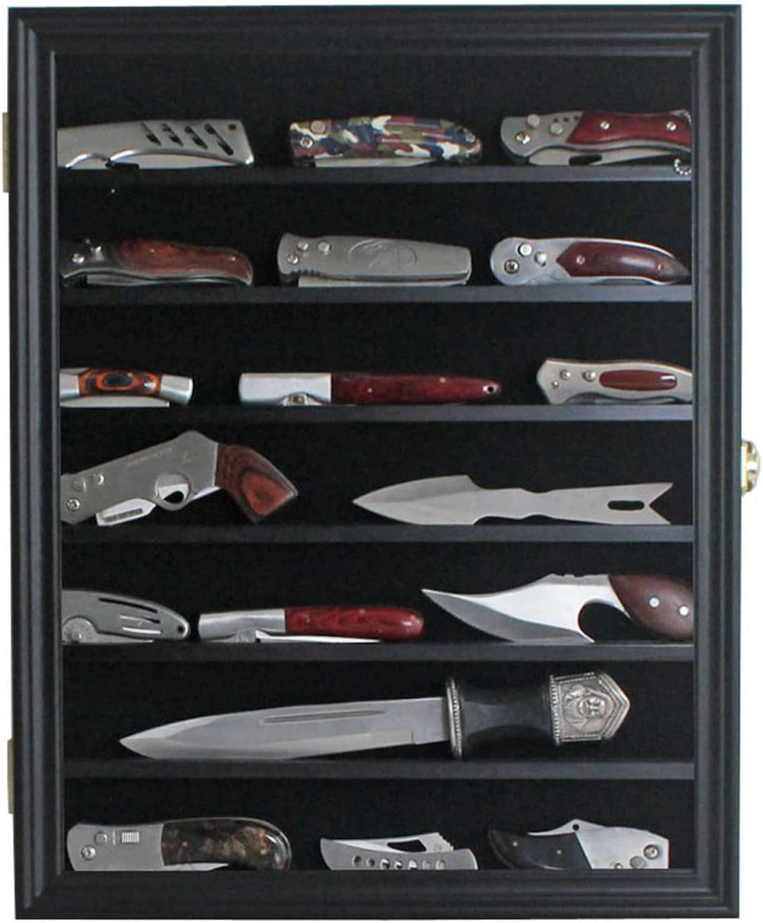 Knife Display Case for Wall Stand Military, Folding Knife Shadow Box