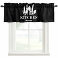 thumbnail image 1 of Knife Fork Kitchen Window Valance Curtain Kitchenware Rod Pocket Short Curtain for Living Room, Bedroom & Kitchen Window Decor 54x18in, 1 of 8