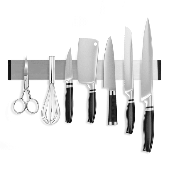 Knife Holder, 15.75 Inch Magnetic Strip for Wall, Premium Stainless Steel Wall Mounted No Drill Magnetic Knife Bar, Space Saving Strong Magnetic Rack for Kitchen Utensil Storage