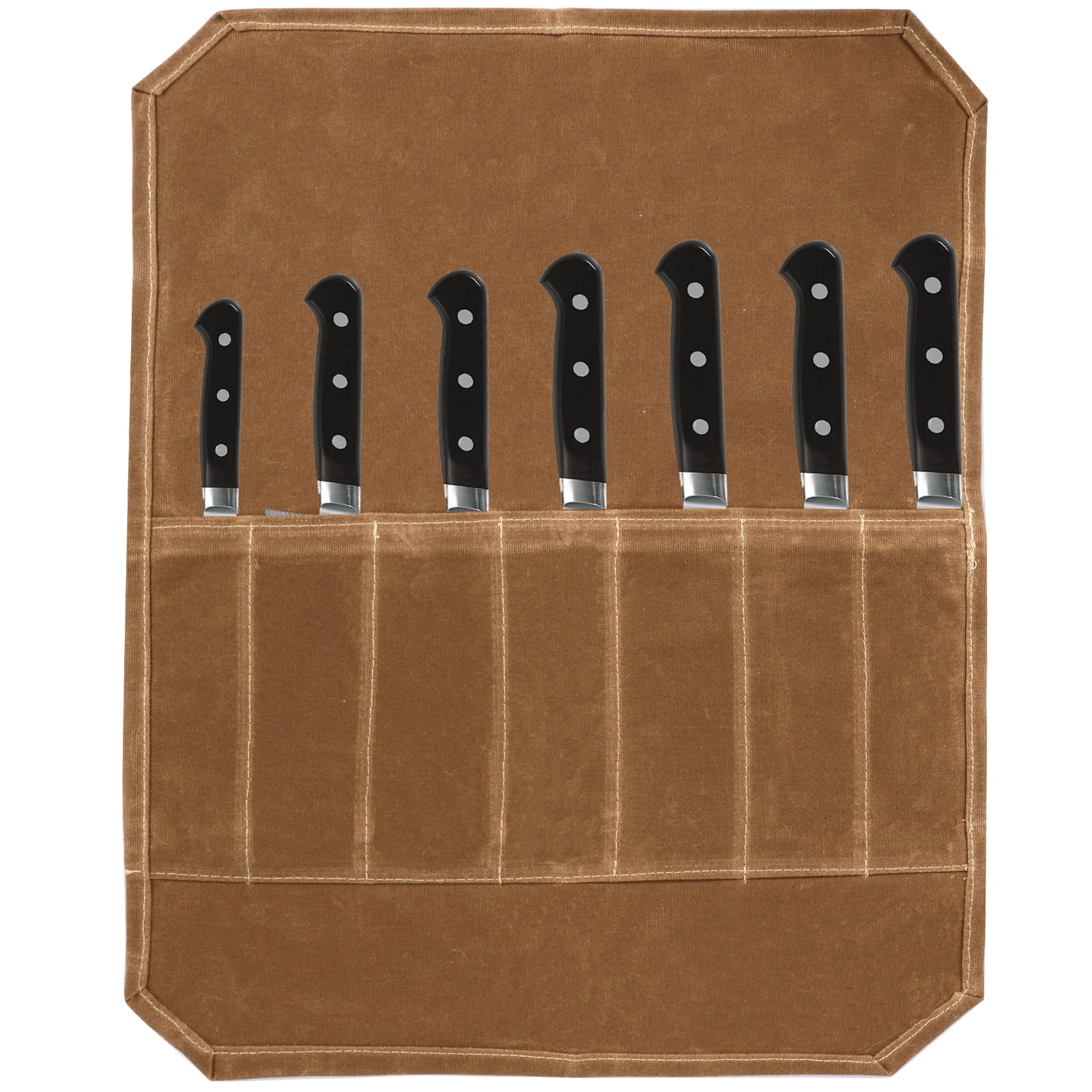 Knife Roll Bag 7 Slots sturdy And Waxed Canvas knife Bags For Chefs