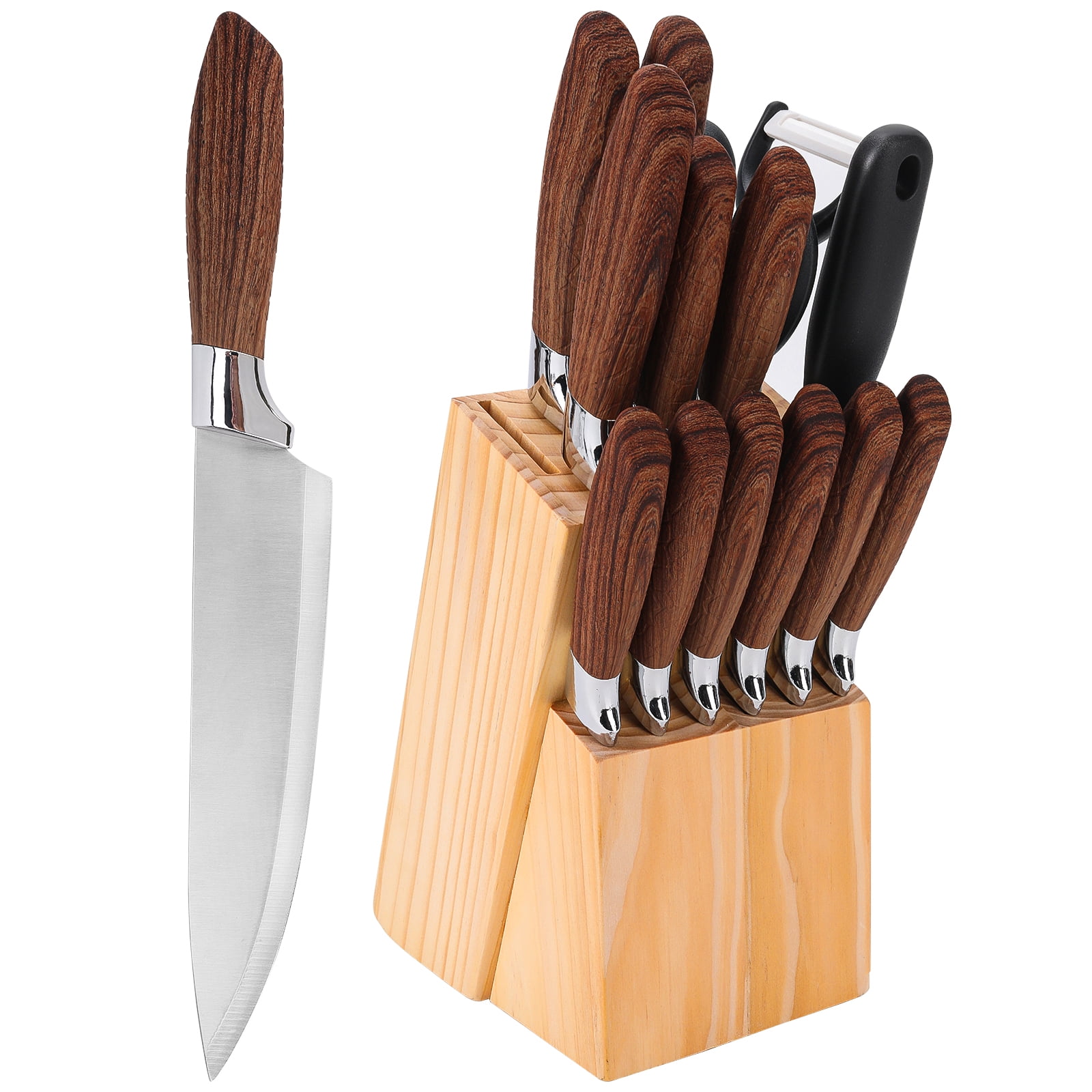 Kitchen Knife Set,Knife Set for Kitchen with Block 6 Pcs High Carbon  Stainless Steel Wooden Handle Knife Block Set without Steak Knives for Sale  in Fresno, CA - OfferUp