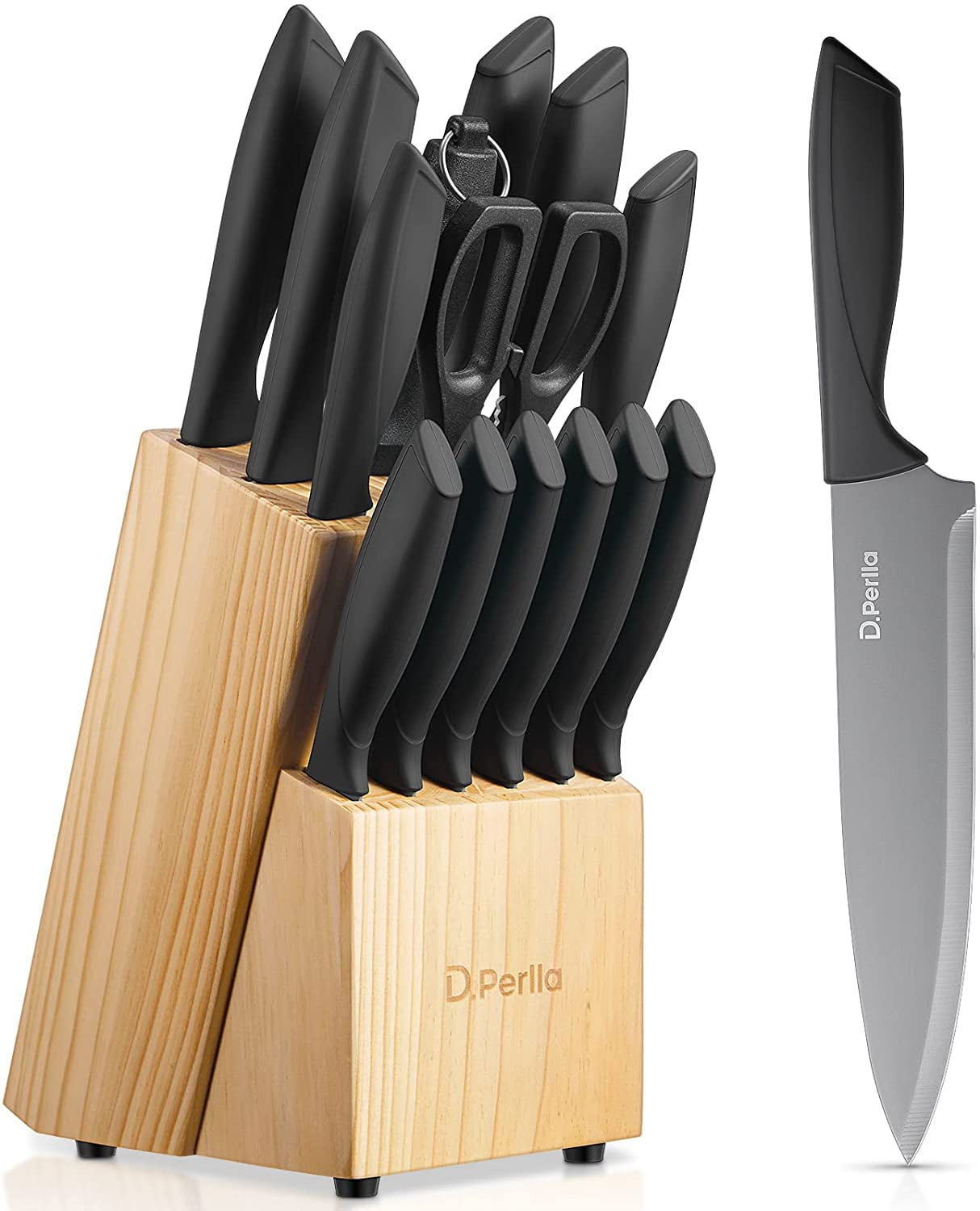DURA LIVING 3-Piece Colorful Floral Kitchen Knife Set - Nonstick Stainless  Steel Ultra Sharp 7 Inch Santoku, 5 Inch Utility, 3.5 Inch Paring Cooking