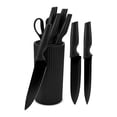 thumbnail image 1 of Knife Set, 7-Piece Kitchen Knife Set with Universal Block - Anti-Rust Chef Knives, Ergonomic Design, Dishwasher Safe (Black), 1 of 7