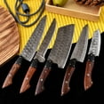 thumbnail image 1 of Knife Set Chef Kitchen Damascus steel Knives custom Handmade cleaver Boning x223, 1 of 5