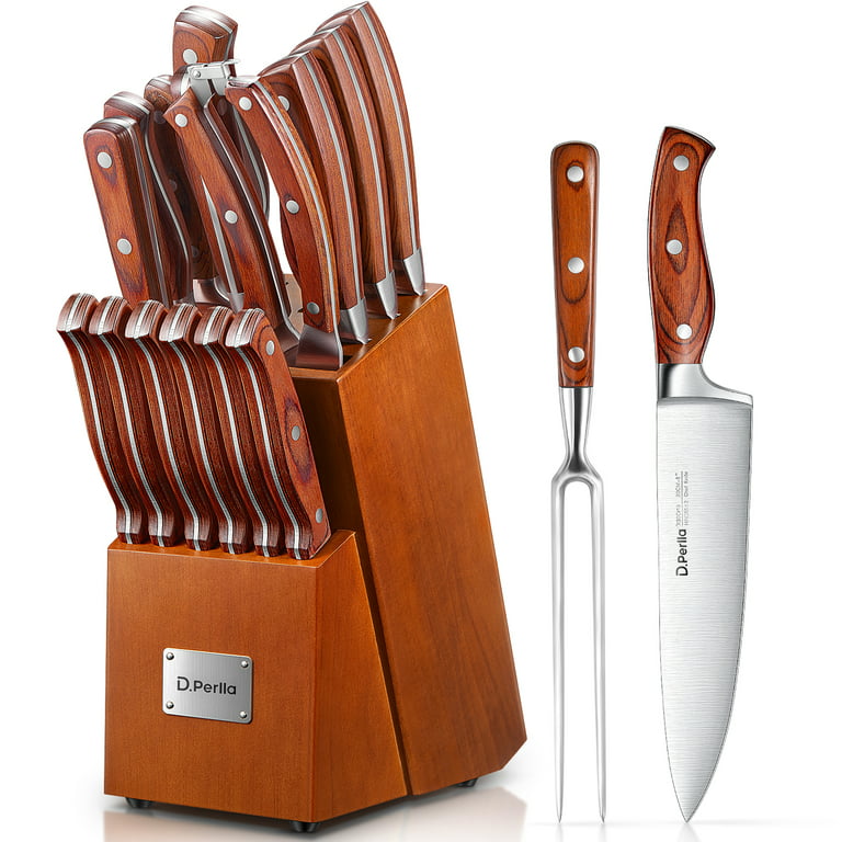 imarku Knife Set, Knife Sets for Kitchen with Block 16 PCS High Carbon  Stainless Steel Kitchen Knife Set with Sharpener, Razor-Sharp Kitchen  Knives