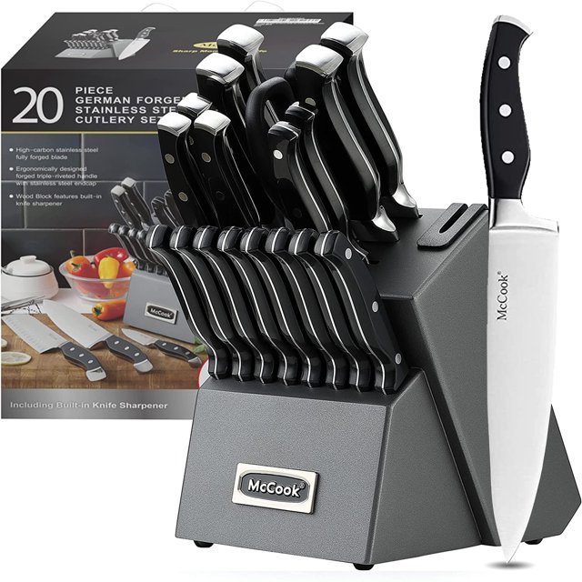 McCook MC65G 20Piece Kitchen Knife Set with BuiltIn Sharpener, German