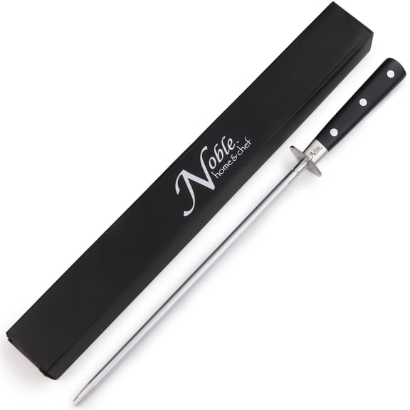 Knife Sharpener (10” or 12”), Magnetized for Safety, No Rust, No Cheap Plastic. Our High Quality Honing Steel Has an Oval Handle for a Firm Grip and is Built For Daily Use, Perfect for Chefs!