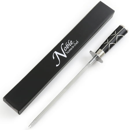 Knife Sharpener (10” or 12”), Magnetized for Safety, No Rust, No Cheap Plastic. Our High Quality Honing Steel Has an Oval Handle for a Firm Grip and is Built For Daily Use, Perfect for Chefs!