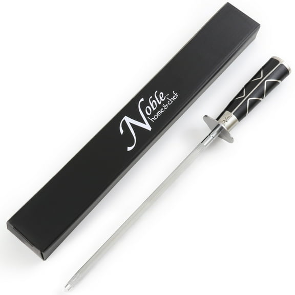 Knife Sharpener (10” or 12”), Magnetized for Safety, No Rust, No Cheap Plastic. Our High Quality Honing Steel Has an Oval Handle for a Firm Grip and is Built For Daily Use, Perfect for Chefs!