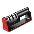 thumbnail image 1 of Knife Sharpener, 3-Stage Kitchen Knife Sharpener System - Coarse, Medium and Fine Knife Sharpner for Kitchen Red, 1 of 6