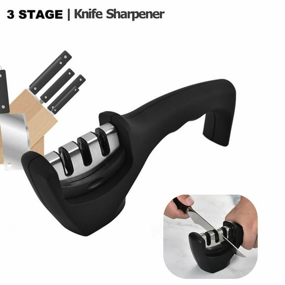 Knife Sharpener 3 Stage Kitchen Straight Tungsten Diamond Ceramic Tool US Stock