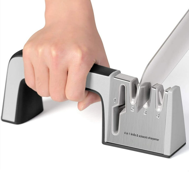 Kitchen Knife Sharpener and Scissor 4-In-1 Knife with Diamond