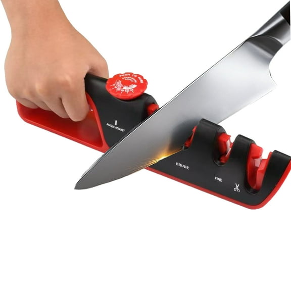 Knife Sharpener,4-in-1 Adjustable Angle Knife Sharpening Tool,Three Stage Knife Sharpening,Suitable for Various Types of Tools, Including Scissors