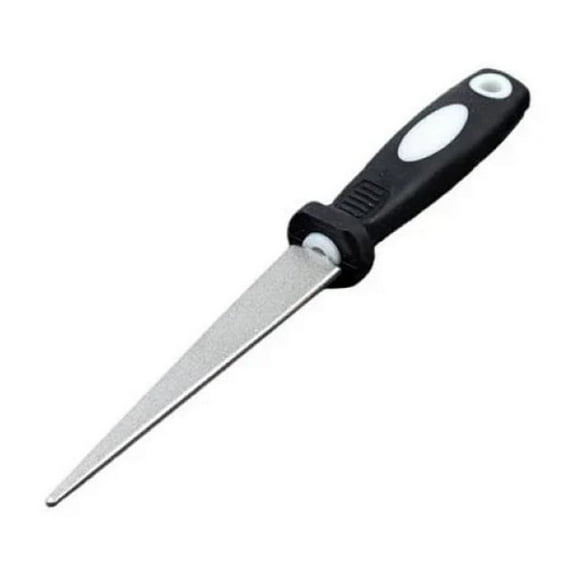 Knife Sharpener Diamond Sharpening Stone Double-Sided Flat Curved Design Easy Grip Handle Effective Polishing Cutting Tool