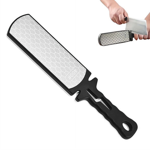 Knife Sharpener, Diamond Sharpening Stone, Handheld Double-Sided Diamond Sharpener, Honeycomb Surfaces Knife Sharpener for Kitchen Outdoor