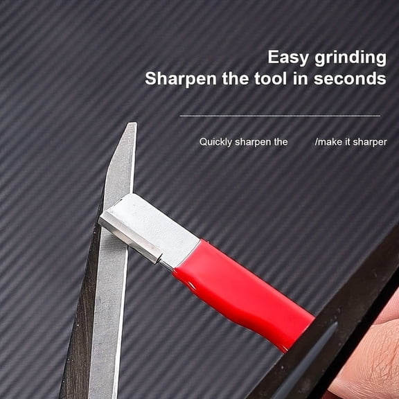 Knife Sharpener, Dual Stage Manual Sharpening Tool with Tungsten Carbide & Diamond Ceramic Slots, Portable Sharpener for Kitchen Knives, Chef Knives, Scissors and Household Blades