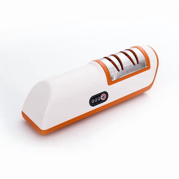 Knife Sharpener, Professional 2 Stage Electric Knife Sharpener for Quick Sharpening & Polishing, with Scissors Sharpener, Stainless Steel,orange