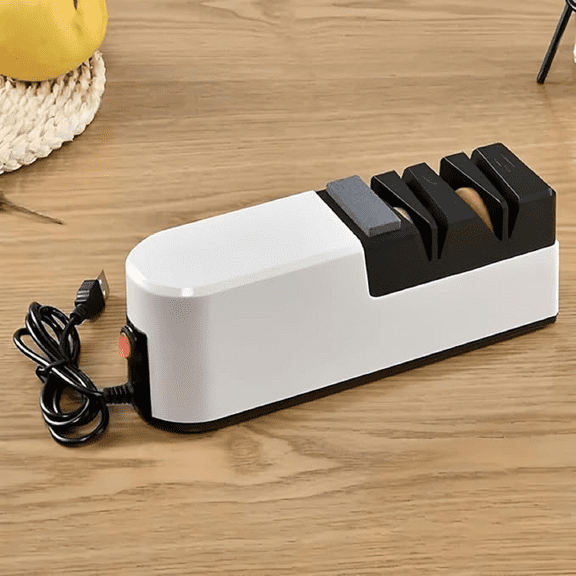 Knife Sharpener Professional Kitchen Sharpening Stone Grinder for Knives, White, Easy to Use, Reusable, Compact Design