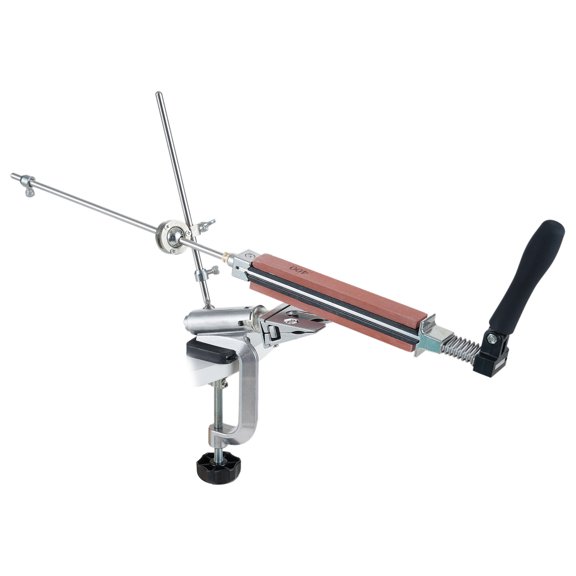 Knife Sharpener System With 6 Whetstones Desktop Clip-on Knife Sharpener Kit 360-degree Rotation Fixed Angle Alloy Manual Knife Sharpener 180-degree Flipped Clip Easy To Assemble