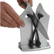Knife Sharpener Tool with Self-Adjusting, Stainless Steel and Tungsten Carbide, Knife Sharpeners for Kitchen Knives Helps Repair Sharpens, Hones, & Polishes Serrated, Beveled, Standard Blades