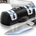 thumbnail image 1 of Knife Sharpeners, 2-Stage Kitchen Chefs Pocket Survival Professional Knife Sharpener with Non-Slip Suction Cup Helps Repair, Restore and Polish Blade and Scissor Sharpening Tool Black, 1 of 5