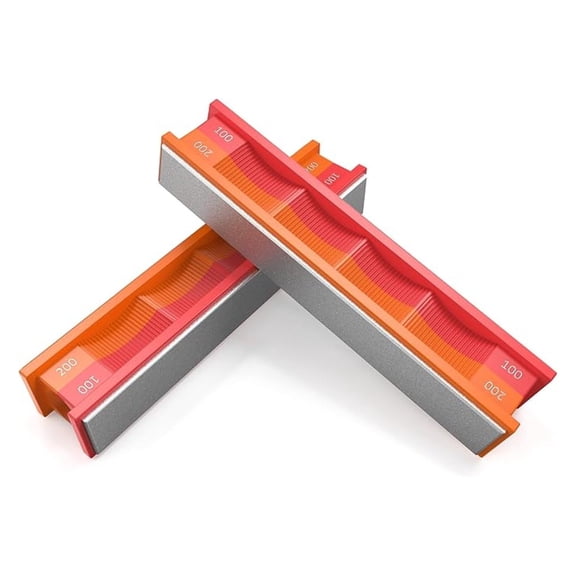 Knife Sharpening Stone Set - 100/200 Grit Whetstone - Dual Side Sharpener for Kitchen Knives, Monocrystalline Sharpening Stones, Blade Repair & Reprofiling