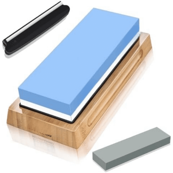 Knife Sharpening Stone Set, Dual Grit Whetstone 1000/6000 Knife Sharpener, Wet Stone for Sharping Knives with Non-slip Rubber Base Angle Guide$$Tools & Hardware Other