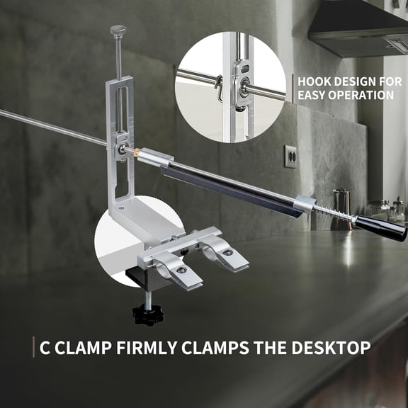 Knife Sharpening System 360    Flip Quick C-Clamp Fix Angled Sharpener with 9 Stones Kit Adjustable Dual Angle