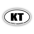 thumbnail image 1 of Knife Throwing KT Oval Bumper Sticker 3M Vinyl Decal 3 in x 5 in, 1 of 3