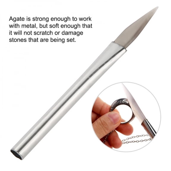 Knife Tipped Agate Burnisher Burnishing Polishing Jewelry Making Craft Tool Jewelry Burnisher for Gold & Silver Jewelers Tool