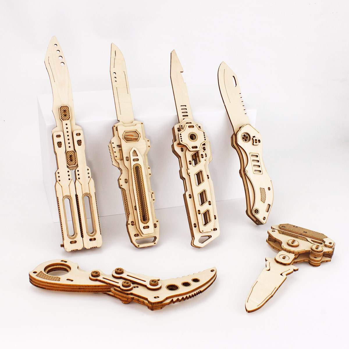 Knife Toy 3D Puzzles 6 Kinds Fake Folding Claw Butterfly Knives CSGO