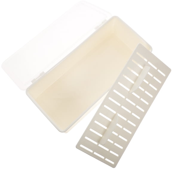 ifundom Beige Plastic Utensil Holder for Kitchen Storage with Drainage, Keeps Utensils Dry and Organized