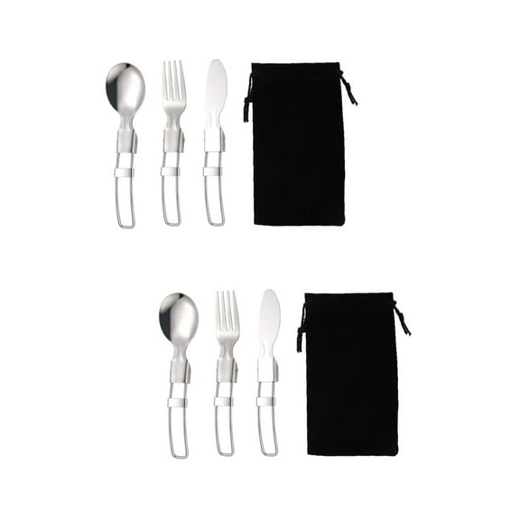 Knife and Fork Spoon Combination Stainless Steel Silverware Flatware Single Cutlery Outdoor Use Multifunction Travel