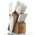 thumbnail image 1 of KnifeSaga Knife Set, Premium 15 Piece Japanese High Carbon Stainless Steel Knives Set for Kitchen with Block and Sharpener, Razor Sharp Kitchen Knife Block Sets with Ergonomic Full-tang Handle, White, 1 of 8