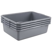 Knifefish 23 L Large Commercial Bus Tub, Restaurant Plastic Bus Box, Gray, 4 Packs