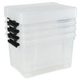 thumbnail image 1 of Knifefish 34 L Clear Plastic Storage Bins Box with Lid, Stackable Lidded Storage Bin Container with Wheels and Secure Latching Buckles, 4 Packs, 1 of 11