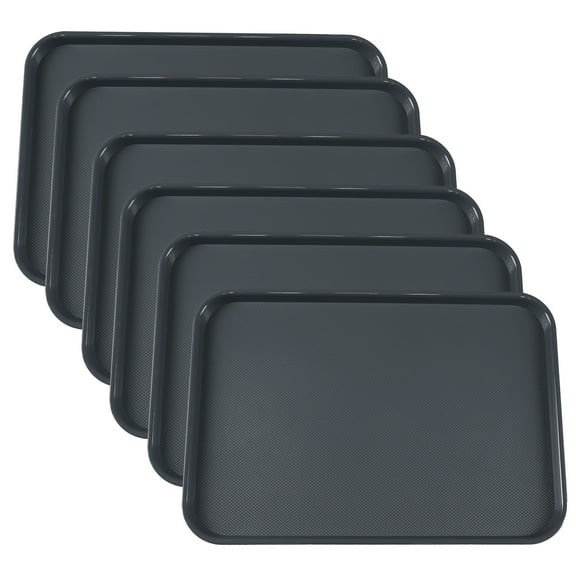 Knifefish 6 Packs Extra Large Plastic Trays, 25.27" x 17.7" Plastic Boot Shoe Mat Tray, Drip Tray, Multi-Purpose Rectangular Trays, Grey