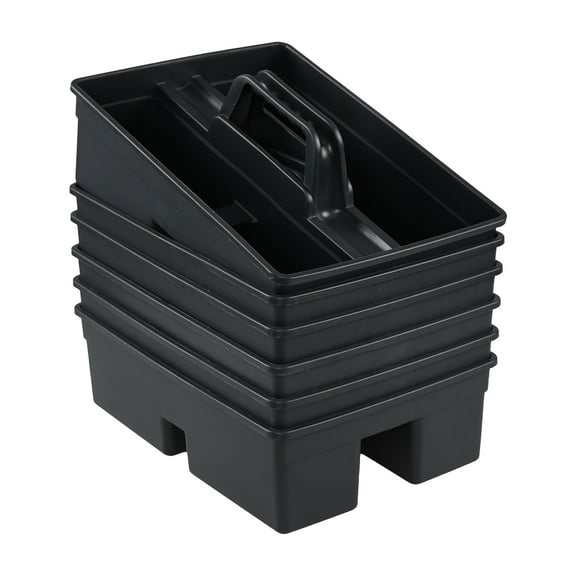 Knifefish 6 Packs Plastic Cleaning Caddy Organizer with Handle, 3-Compartment Portable Plastic Cleaning Caddies