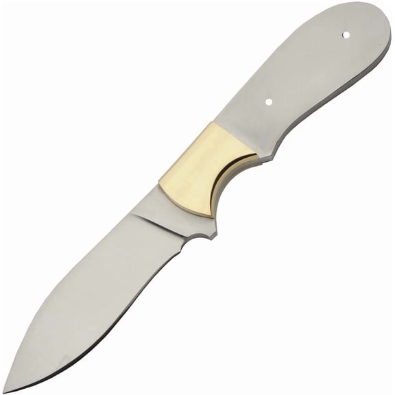 SZCO 7.75 Inch Stainless Steel Drop Point Knife 3.5 Inch Blade Brass Bolster 8 Gauge Fixed Blade Outdoor Utility and Camping Knife