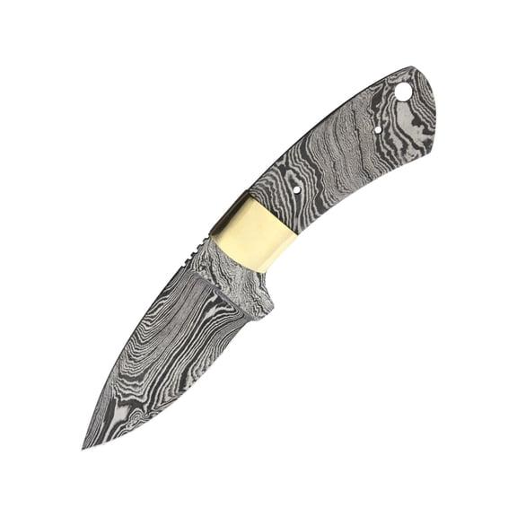 Knifemaking Damascus Knife Blade, 3.5" Damascus steel drop point blade