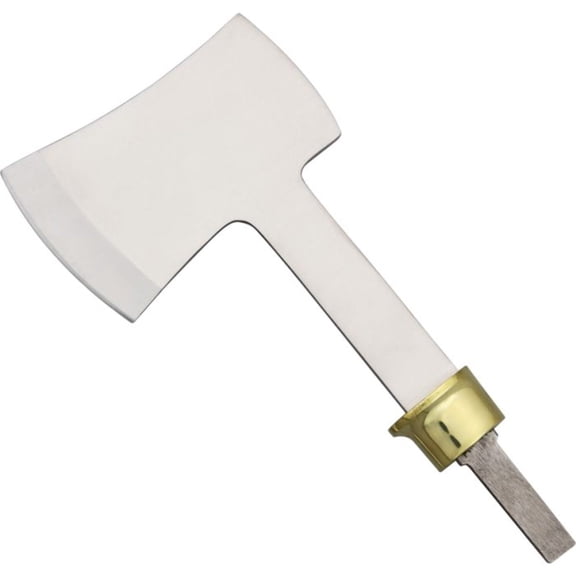 SZCO 8" Axe Blade Blank, 5.5-Inch Stainless Steel Hatchet Head with Brass Bolster, Full Tang DIY Axe Making Kit for Custom Crafting and Survival Utility