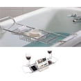 thumbnail image 1 of Knifun Bath Tub Caddy Over Bathtub Tray Stainless Steel Racks Organizer with Adjustable 24.4 -33.46in Extending Bars, Wine Glass and Universal Cup Holder, Book Rack, 1 of 7