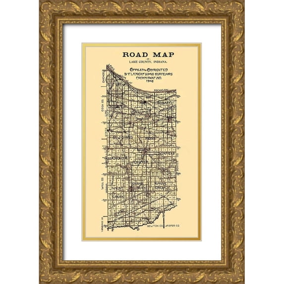 Knight 12x18 Gold Ornate Wood Framed with Double Matting Museum Art Print Titled - Lake Indiana - Knight 1906
