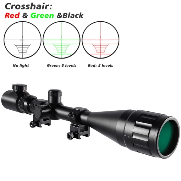 Knight 6-24x50 Red & Green Illumination System, Rangefinder Reticle Riflescope for Hunting with 20mm