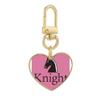 thumbnail image 1 of Knight Black Word Chess Game Gold Heart Keychain Metal Keyring Holder, 1 of 3