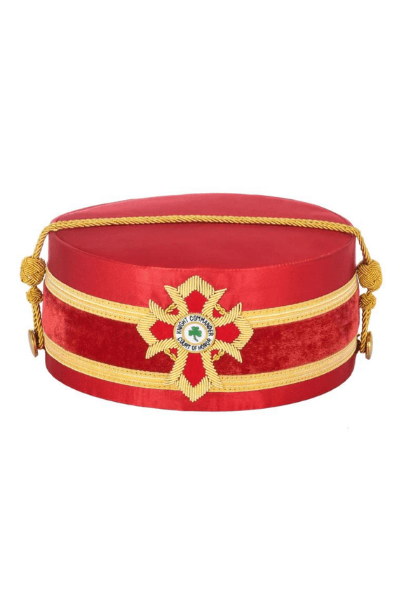 Knight Commander of the Court of Honour Scottish Rite Crown Cap - Red with Gold Bullion, 32nd Degree Freemasonry Cap