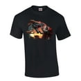 thumbnail image 1 of Knight Fighting Dragon House of Dragon Moonlight Mens Short Sleeve T-shirt Graphic Tee-Black-xxl, 1 of 4