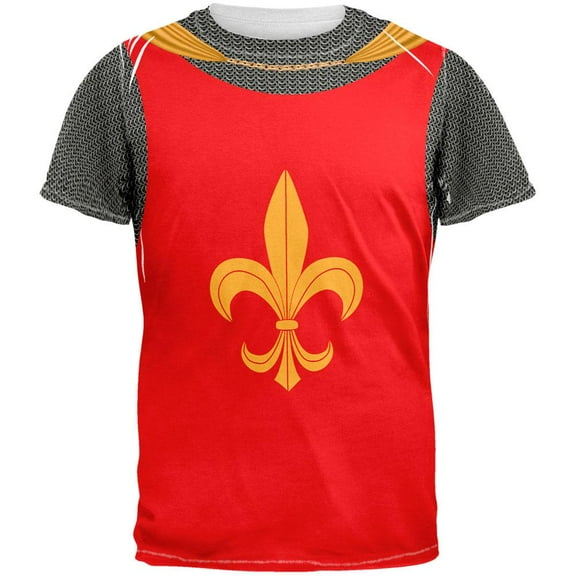 Knight Fleur-de-lis Costume All Over Adult T-Shirt - 2X-Large