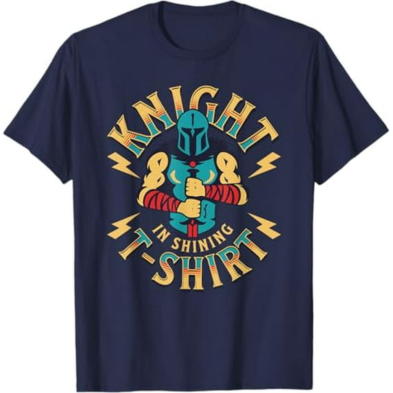 Knight In Shining Armor Renaissance Faire Fair Medieval T-Shirt,Light Blue color,size 2XL