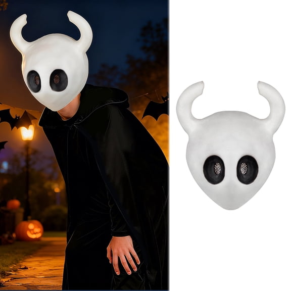 Knight Mask Funny Halloween Cosplay Costume Accessories White Demon Game Party Props Full Head Latex Mask
